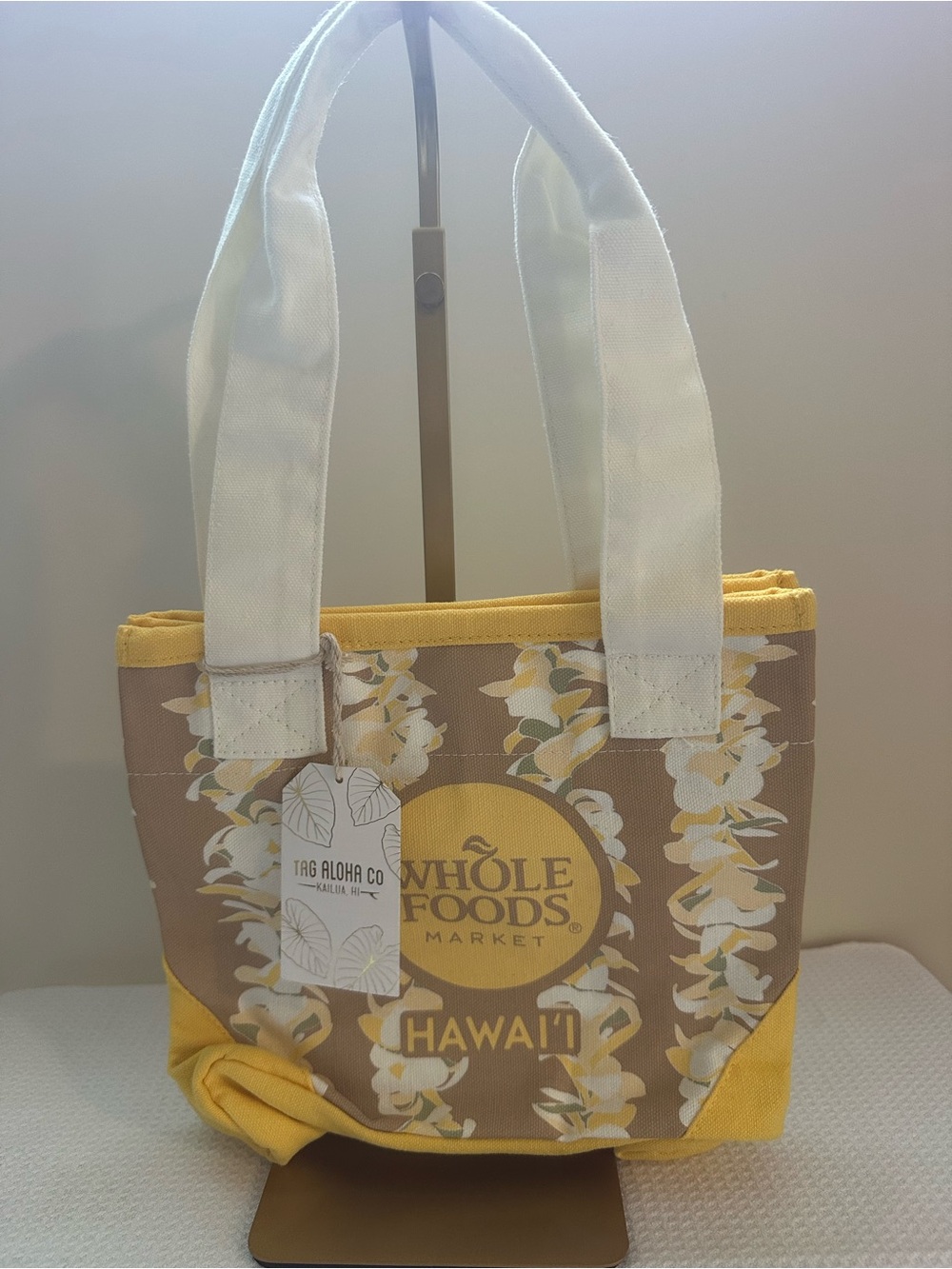Whole Foods + Tag Aloha Hawaii exclusive Yellow Floral Tote Bag